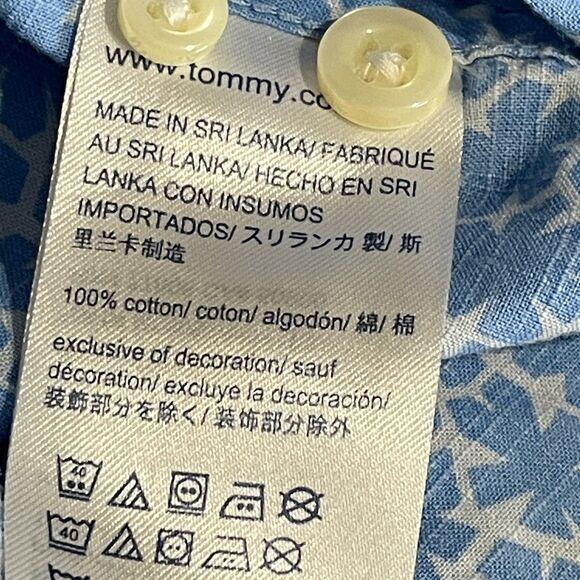 Tommy Hilfiger Button Down Shirt Size XXL Blue Floral Design - Picture 5 of 5